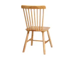 Oikiture 2x Dining Chairs Minimalist Vertical Back Chair Wooden Home Rubber Wood