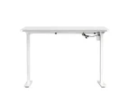 Oikiture 150CM Electric Standing Desk Single Motor White Frame White Desktop