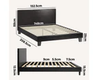 Oikiture Bed Frame Queen Size Platform Bed Base Frame Leather Headboard