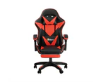 Oikiture Massage Gaming Chair Lumbar Support Height Adjustable Swivel Seat Headrest for Office Gaming