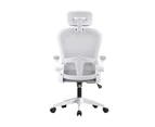 Oikiture Mesh Office Chair Executive Fabric Gaming Seat Racing Computer White