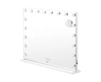 Oikiture 80x62cm Bluetooth Hollywood Makeup Mirrors with LED Light Vanity Mirror Standing Wall Mounted