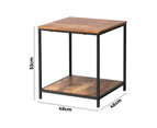 Oikiture Side End Table Coffee Table Bedside Shelf 2-Tier Industrial Furniture