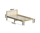 Oikiture Bed Frame Single Size Wooden Timber Bed Frame Wood Base Platform Headboard