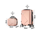 Mazam 2PCS Luggage Suitcase Trolley Set Travel TSA Lock Storage Hard Case Pink