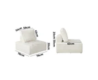 Oikiture 2PCS Modular Sofa Lounge Chair Armless TOFU Back Sherpa White