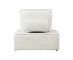 Oikiture 2PCS Modular Sofa Lounge Chair Armless TOFU Back Sherpa White