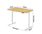 Oikiture 120CM Electric Standing Desk Single Motor Height Adjustable Sit Stand Table Top OAK