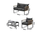 Livsip 4 Piece Outdoor Furniture Setting Garden Patio Lounge Sofa Table Chairs