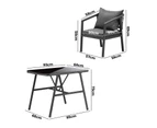 Livsip 3PCS Outdoor Dining Setting Lounge Patio Furniture Table Chairs Set