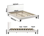 Oikiture Bed Frame King Size Bed Platform White Boucle