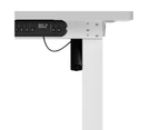 Oikiture 120CM Electric Standing Desk Single Motor Height Adjustable Sit Stand Table White Frame White Tabletop