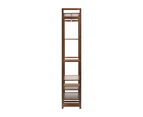 Oikiture Clothes Rack Open Wardrobe Garment Coat Hanging Rail Bamboo 8 Shelves