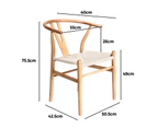 Oikiture Dining Chair Wooden Hans Wegner Replica Chair Wishbone Cafe Lounge Seat