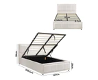 Oikiture Bed Frame King Single Size Gas Lift White BOSS