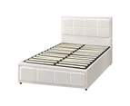 Oikiture Bed Frame King Single Size Gas Lift White BOSS