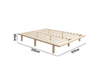 Oikiture Bed Frame King Single Wooden Bed Base