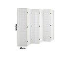 Oikiture 6 Panel Room Divider Privacy Screen Partition Timber Farbic White