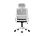 Oikiture Mesh Office Chair Executive Fabric Gaming Seat Racing Computer Dark Grey&White