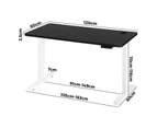 Oikiture 120cm Electric Standing Desk Single Motor Black Desktop