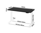 Oikiture 140cm Electric Standing Desk Dual Motor White Frame Black Desktop