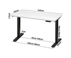 Oikiture 140CM Standing Desk Single Motor Black Frame White Desktop