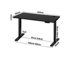 Oikiture 140CM Standing Desk Single Motor Black Frame Black Desktop