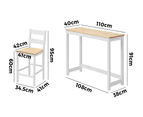 Oikiture 3PCS Bar Table Set 2 Stools Chairs Kitchen Dining Breakfast Cafe Tables