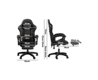 Oikiture Massage Gaming Chair Lumbar Support Height Adjustable Swivel Seat Headrest for Office Gaming