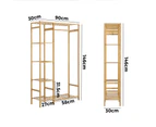 Oikiture Open Clothes Rack Wardrobe Hanging Organizer Storage Shelves