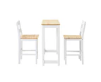 Oikiture 3PCS Bar Table Set 2 Stools Chairs Kitchen Dining Breakfast Cafe Tables