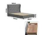 Oikiture Bed Frame Queen Size Frames with 4 Storage Drawers