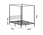 Oikiture Bed Frame Double Size Metal Frame BELLE