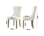 Oikiture 2x Velvet Dining Chairs French Provincial Tufted Kitchen Cafe Chair