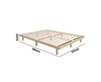 Oikiture Bed Frame Double Size Wooden Bed Base Platform