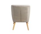 Oikiture Armchair Lounge Chair Linen Accent Armchairs Tub Chairs Sofa Beige