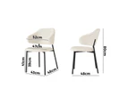 Oikiture 2PC Armchair Dining Chair Accent Chairs Tub Armchairs Sherpa White&Black