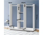 Oikiture Wardrobe Double Portable Open Storage Bedroom Shelves Clothes Organizer