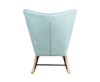 Oikiture Rocking Chair Nursing Armchair Linen Blue