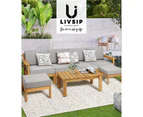 Livsip Outdoor Furniture Sofa Set 7-Piece Wooden Table Chairs Couch Lounge Setting Furniture