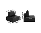 Oikiture 1PC Modular Sofa Lounge Chair Armless TOFU Back PU Leather Black