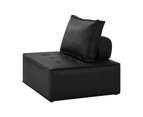 Oikiture 1PC Modular Sofa Lounge Chair Armless TOFU Back PU Leather Black