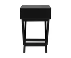 Oikiture Bedside Table Drawer Nightstand Side Table Storage Cabinet Bedroom Black