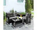 Livsip  4-Piece Outdoor Lounge Furniture Set Wicker Patio Furniture Setting