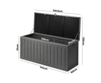 Livsip Outdoor Storage Box Bench 490L Cabinet Container Garden Deck Tool Grey