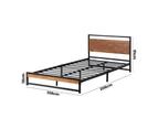 Oikiture Bed Frame King Single Size Metal Frame Wood