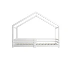 Oikiture Kids Bed Frame With Single Mattress Set White