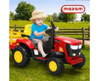 Mazam Ride On Tractor 12V Kids Electric Vehicle Toy Cars W/ Trailer Remote Red XL SIZE