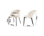 Oikiture 2PC Armchair Dining Chair Accent Chairs Tub Armchairs Sherpa White&Black