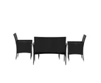 Livsip 4PCS Outdoor Furniture Setting Patio Garden Table Chair Set Wicker Sofa